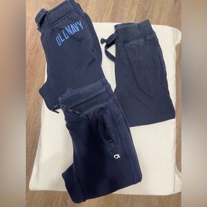 Bundle of 3 pair boys size 4 sweatpants/joggers all navy blue